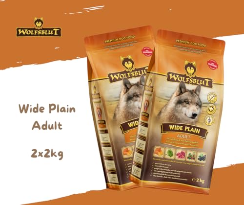 Wolfsblut Wide Plain Adult 2x2kg Sparpaket - Hundefutter - getreidefreies Trockenfutter mit Pferdefleisch & Süßkartoffel – hypoallergen, mit Superfoods – für Sensible Hunde – 2 x 2 kg Bundle