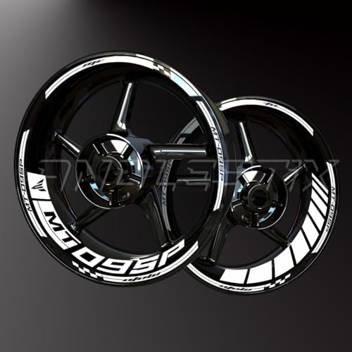 Réfléchissantes Stickers en Vinyle pour Bord de Jantes de Moto, Autocollants Stickers Kit pour YAMAHA MT09 SP, Bandes Jantes Moto Complet pour 2 Roues Jantes...