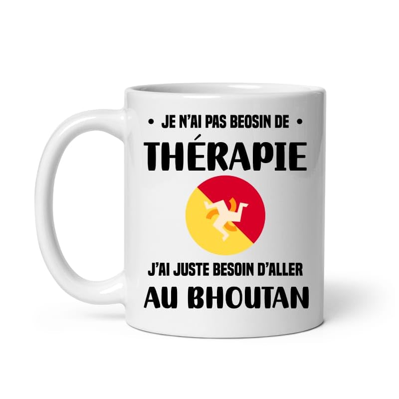 MugSmile Mug Bhoutan thérapie vacances départ voyage Tasse Bhoutan