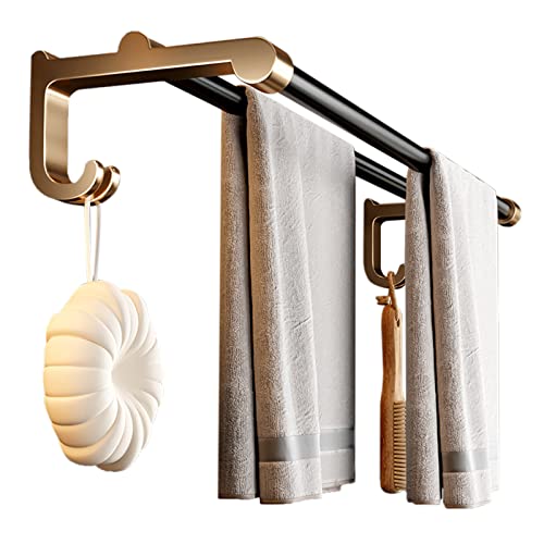 Porte-serviettes double tige en aluminium or à finition soignée