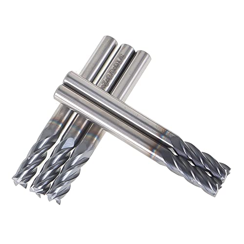 Image of kimllier 5PCS 3 /16 Inch 4 Flute Carbide Square End Mill, CNC Square Nose End Mill Bits Straight Shank Drill Bits 2 Inch Overall Long