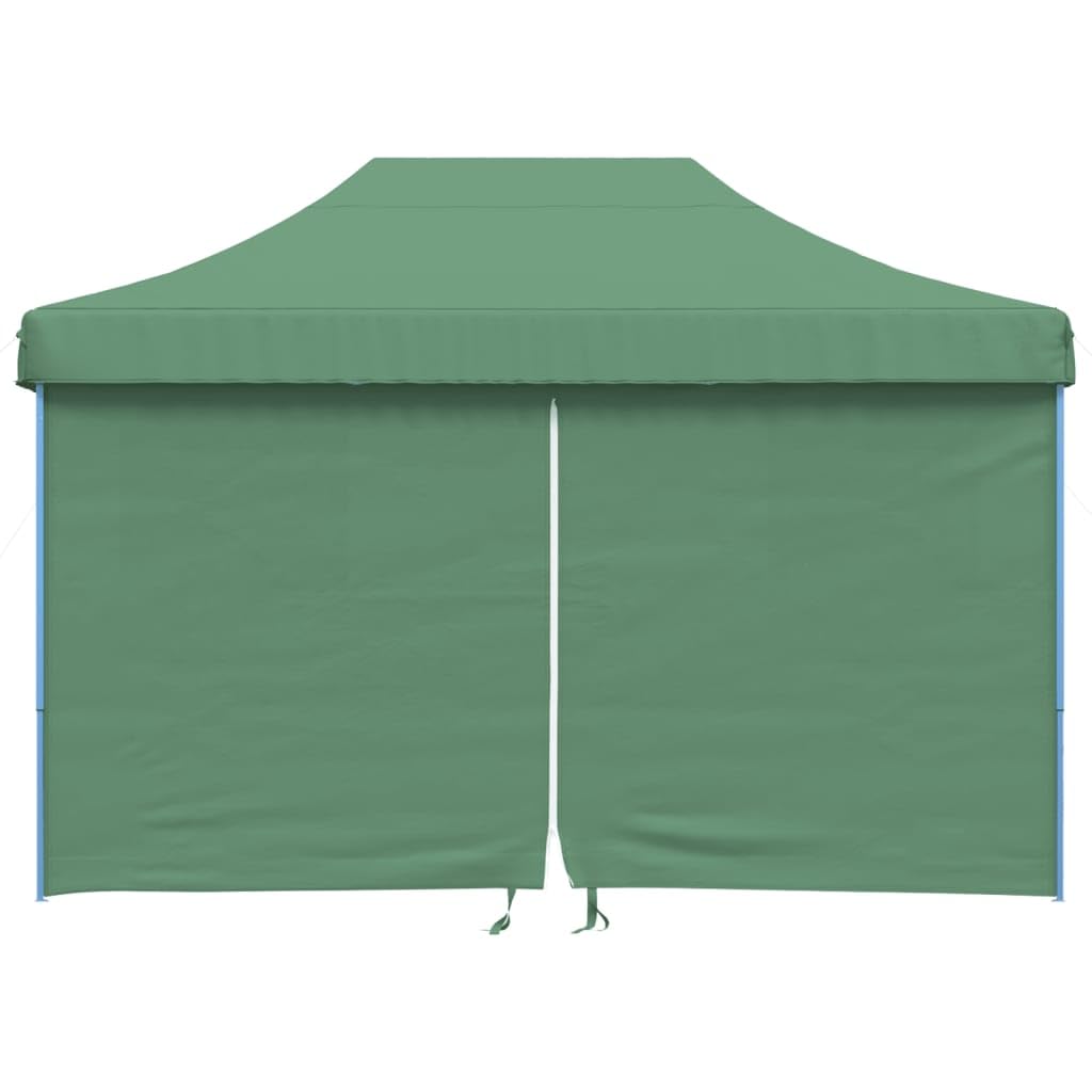 Markiza Pop-up 4 ściany zielony, 410 x 279 x 315 cm | Dach z tkaniny Oxford z powłoką PCW, przezroczyste okna, wejście z zamkiem błyskawicznym, rama stalowa