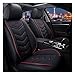JDWBT Pelle Set CopriSedile Universali, 5 Posti Set Coprisedili Completo, Coprisedili Auto Universale per Anteriori e Posteriori (Nero Rosso)