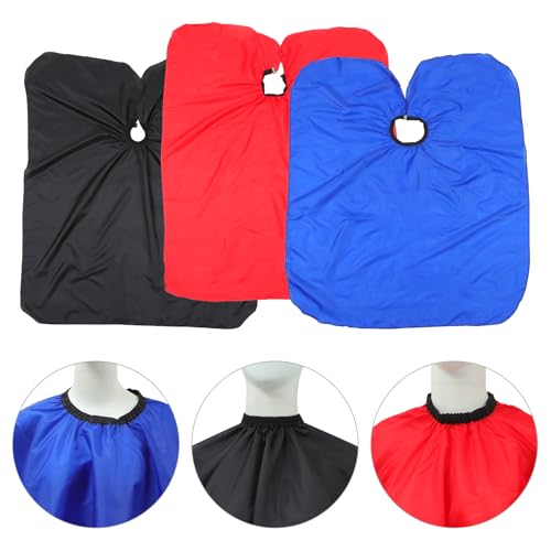 Set de 3 capas de corte de cabello SOLUSTRE para adultos, capas de peluquero en poliéster en rojo, azul y negro, protección para teñido y peinado en salón o en casa miniatura 7