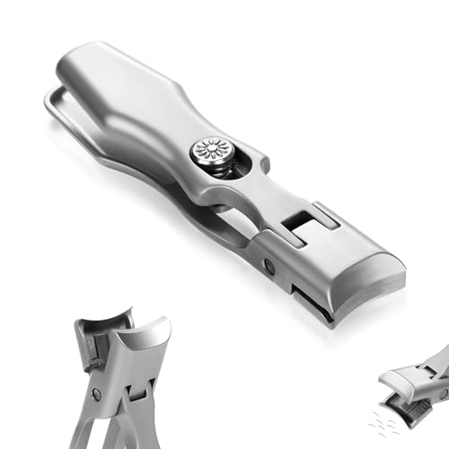 Toe Nail Clippers for Thick Nails, Sharp Nail Clippers Wide Mouth Toenail Clippers Seniors Super Sharp Stainless Steel Nail Clippers for Men Women (Silver)
