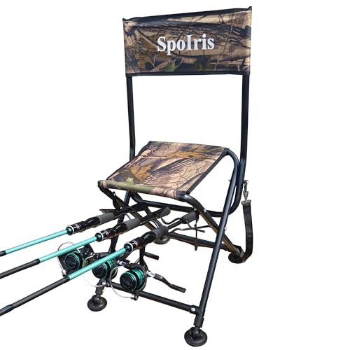 Fishing Chair with Rod Holder for Adults Outdoor Foldable...