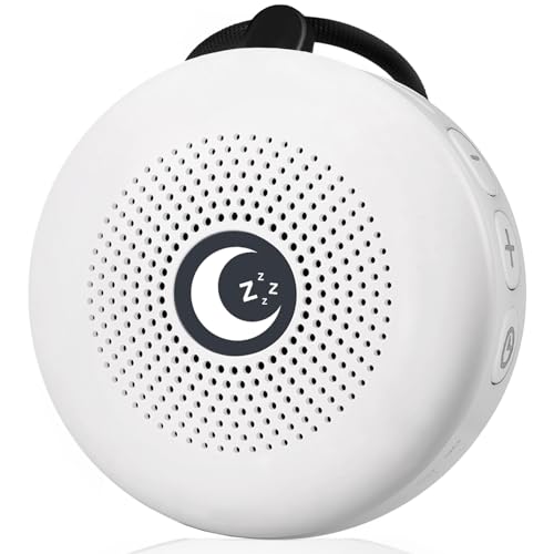 Image of Sleepbox Sleep Sound Machine Portable Noise Machine with 30 Soothing Sounds 4 Timer Memory Function Rechargeable Battery 32 Volume Levels for Sleeping Traveling Relaxing for Baby Kids Adults (White)