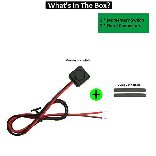 Carsanbo CYL Momentary Push Button Switch 12V 24V Small Momentary Switch, 20 Inch Prewired Surface Mount Momentary Pushbutton Switch thumb #5