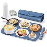 Warmhalteplatte Elektrisch mit Graphen Heizung | 6-stufige Temperaturregelung (50-100°C) & 6h Timer, Food Warmer Mat für Weihnachtsessen, Familientreffen, Fondue Party und Buffet