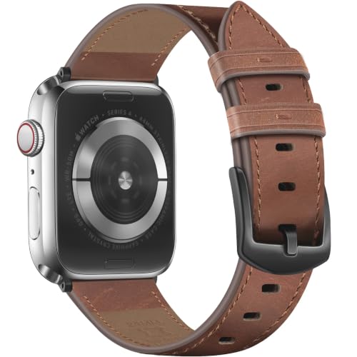 Image of Genuine Leather Watch Band Men Compatible with Apple Watch