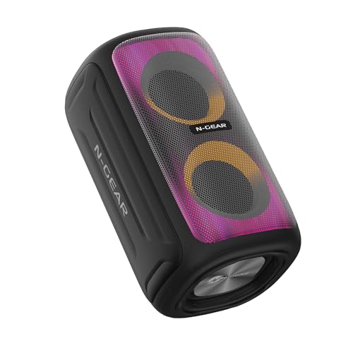 Doppi woofer 10″ + tweeter per suono potente e nitido.