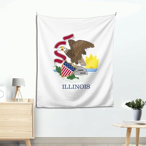 Tapisserie murale drapeau Illinois drap de déco grand format