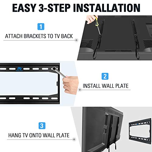 Mounting Dream TV Mount Fixed for 32-55 Inch LED, LCD and Plasma TV, TV Wall Mount Bracket up to VESA 400x400mm and 100 LBS Loading Capacity, Low Profile and Space Saving MD2361-K