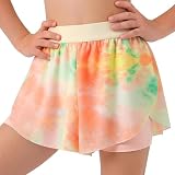 Tokeya Pantalones Cortos para Niñas, 2 en 1 Secado Rápido Deportivo Pantalón Corto con Falda y Forro Cintura Elástica Transpirable Verano Casual Deporte Shorts para Tenis Baile Ciclismo 8-9 Años, Rosa