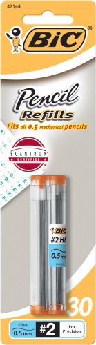 Mines de plomb BIC 0.5 mm pour porte-mine étui de 30 pièces