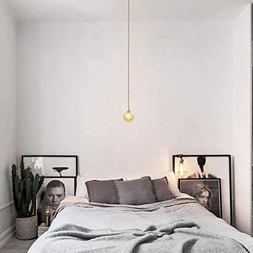 Suspension globe en verre ambre style rétro chic avec douille E27