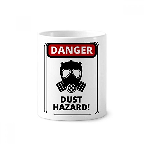 Pot à brosse à dents Symbole de danger céramique tasse blanche de bureau