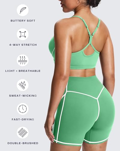 Image of Aoxjox Lexi Lined Sports Bra | color blocking, adjustable straps, women's workout fitness training gym yoga crop tank, moisture-wicking