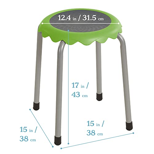 Image of ECR4Kids Daisy Stackable Stool with Glides Seating Set, Flexible Seating, Assorted, 8-Piece