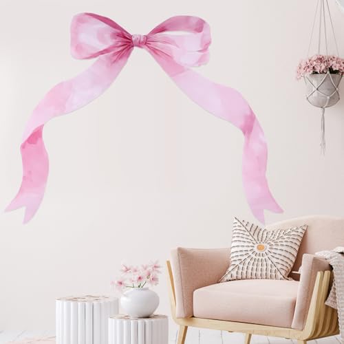 Vinilo decorativo lazo rosa grande 26x33 pulg miniatura 4