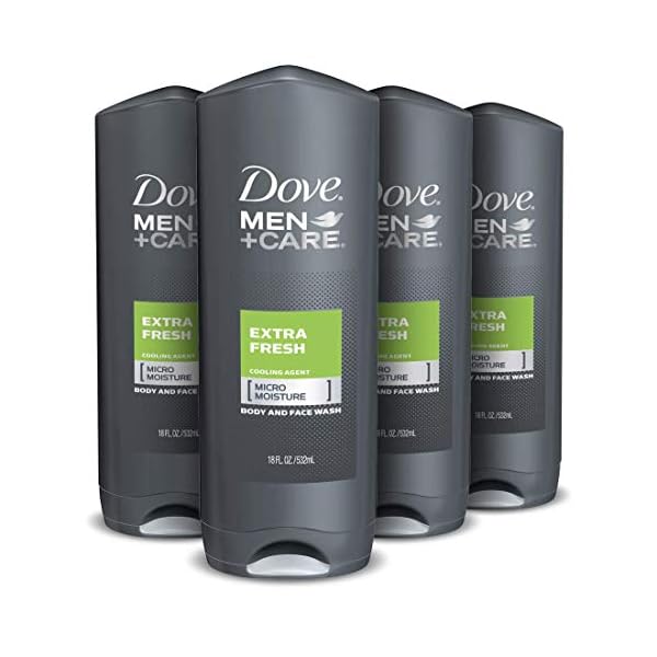DOVE-MEN-CARE-Body-Wash-and-Shower-Gel-Dermatologist-Recommended-Effectively-Washes-Away-Bacteria-While-Nourishing-Your-Skin-Extra-Fresh-Rosemary-72-Fl-Oz-Pack-of-4 DOVE MEN + CARE Body Wash Extra Fresh for Men's Skin Care Body Wash Effectively Washes Away Bacteria While Nourishing Your Skin, 18 Fl Oz (Pack of 4)