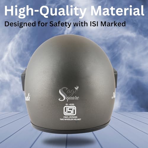 Image of Sage Square Audi Full Face Clear Visor Helmet | ISI Certified | High Standard Safety | Extra Comfort & Stylish