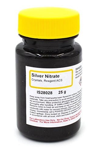 ACS-Grade Silver Nitrate Reagent Crystals, 25g - The Curated Chemical Collection