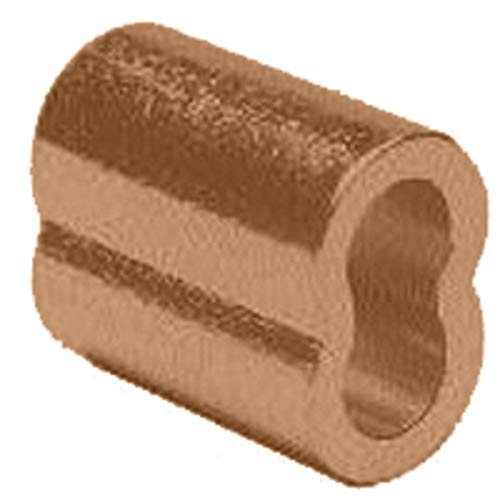 LOCOLOC Copper Sleeve Oval for 3/32" Dia Cable, Made in USA: 25, 50, 100, 250 pcs (25)