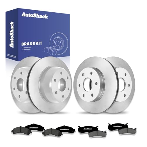 AutoShack Front & Rear Brake Rotors Premium Ceramic Brake Pads Replacement For Chevrolet Suburban 1500 Tahoe Cadillac Escalade EXT GMC Sierra 1500 2000-2006 Yukon XL 1500 4WD 12-PC Brake Kit