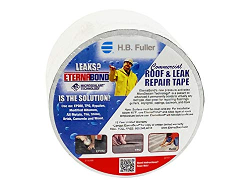 Image of EternaBond RoofSeal White 4 inch x25' MicroSealant UV Stable RV Roof Seal Repair Tape | 35 mil Total Thickness - EB-RW040-25R - One-Step Durable, Waterproof and Airtight Sealant