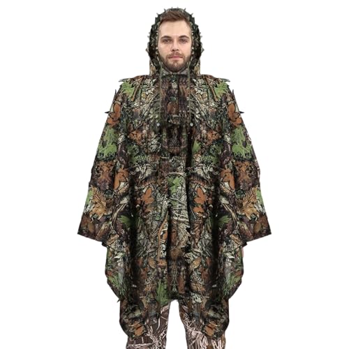 Capa de camuflaje, traje de caza de camuflaje,Capa invisible de hojas transpirables con tecnología | Formación de campo de capa invisible para fotografía de animales transpirable