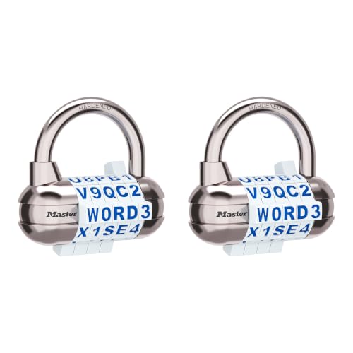 Image of Master Lock Locker Lock, Set Your Own Word Combination Padlock, White, 2 Pack, 1534WHTEC2