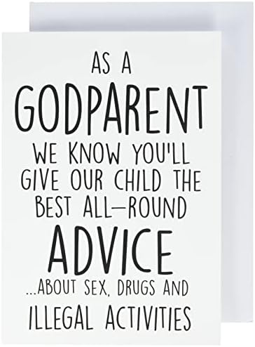 Funny Godmother Card, Funny Godfather Card, Funny Godparent Card, Inappropriate Godfather Card, Will You Be My Godfather Novelty Joke PC382