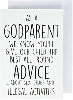 Funny Godmother Card, Funny Godfather Card, Funny Godparent Card, Inappropriate Godfather Card, Will You Be My Godfather Novelty Joke PC382