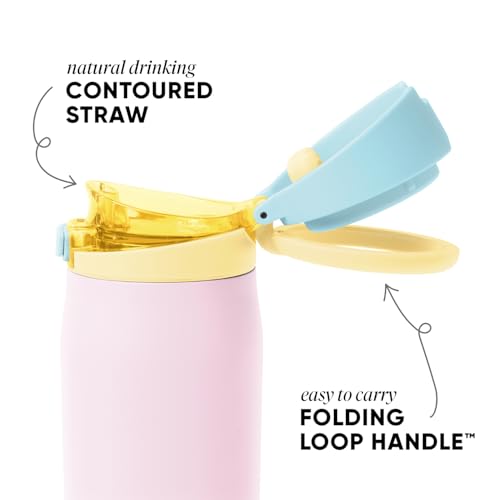 Image of Simple Modern Water Bottle with Straw & Handle | 24oz | Multi-Color | Mesa Loop Insulated Water Bottle for School, Sports, Travel | Leak Proof, Stainless Steel | Sherbet