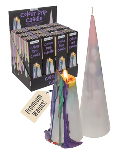 Out of the blue Kegel-Tropfkerze - Eleganter Tropfeffekt - Zweier-Set im...