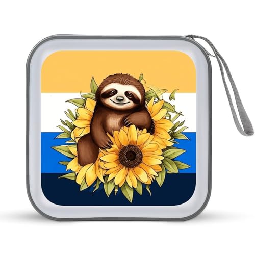 Estuche para CD portátil de plástico duro resistente con simpático perezoso 2