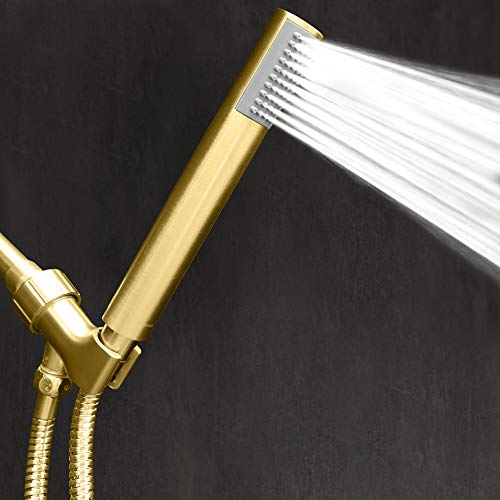 Showermaxx, Luxury Spa Series, Ultra High Pressure Hand Held Shower Head With Extra Long Stainless Steel Hose, Maxx-Imize Your Shower With Showerhead In Polished Brass/Gold Finish #TOP1