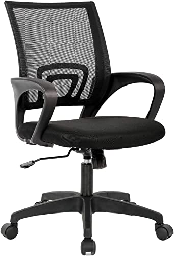 Image of Acer 21.5 Inch Full HD Computer Monitor and Ergonomic Mesh Office Chair with Lumbar Support Armrest Executive Rolling Task Chair