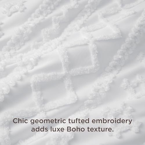 Image of Bedsure Boho Duvet Cover Full Size, Soft & Comfortable Elegant Design Boho Bedding for Decoration, Machine Washable Comforter Cover for All Seasons,Includes 1 Duvet Cover & 2 Pillow Shams,White
