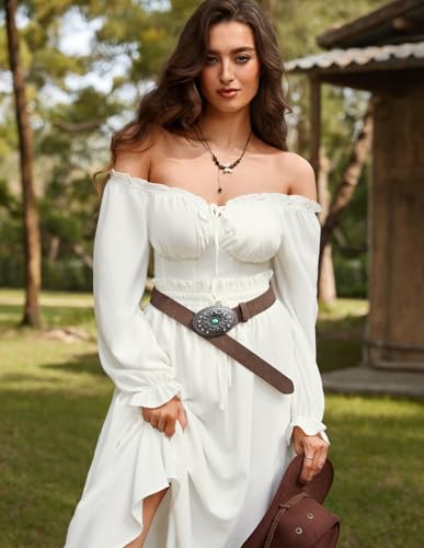 Scarlet Darkness Western Leather Belts for Woman Cowboy Cowgirl Country Belt Concho Belt With Turquoise Buckle2