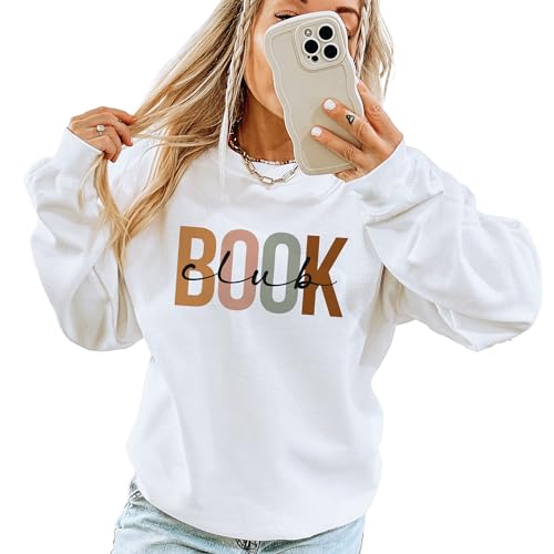 Boho Book Club Sweatshirt, Gift For Book Lover, Bookish Librarian Sweater, Book Club Teacher Gift, Unisex Crewneck Reading Sweatshirt2