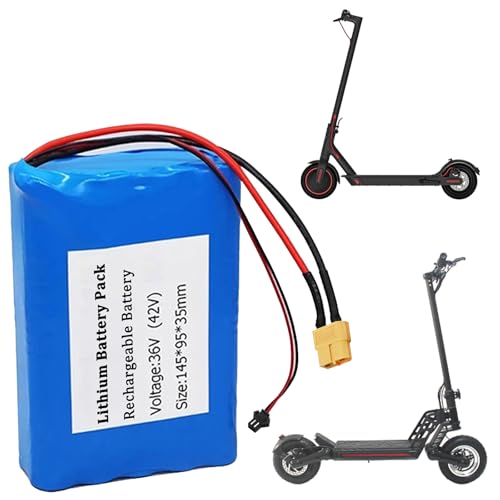 SSCYHT Batería de Litio 10S2P Batería Patinete eléctrico 36 V Baterías para Hoverboard Baterías Recargables para monopatín eléctrico con Puertos SM + XT60 y BMS de 20 A,36v8ah