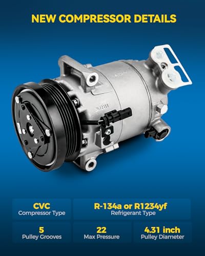 Image of PHILTOP 1522386 Air Conditioner AC Compressor with Clutch for Buick Envision 2016-2020, Chevy Equinox 2018-2020 2.0T, GMC Terrain 2018-2020 2.0T