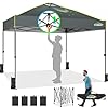 Cobizi canopy 10×10 pop up canopy tent 1 button push easy up outdoor canopy instant portable commercial shelter waterproof upf50 gazebo with reflective strip air vent 4 sandbagsgrey  urban country home decor
