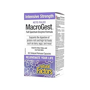 Natural Factors – MacroGest Keto Paleo Full Spectrum Enzyme Formula, 60 DRC (Delayed Release Capsules)