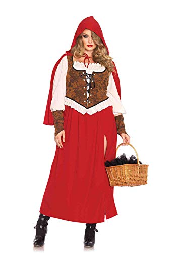 Leg Avenue Women's Plus-Size Woodland Red Riding Hood Costume, Red, 3X