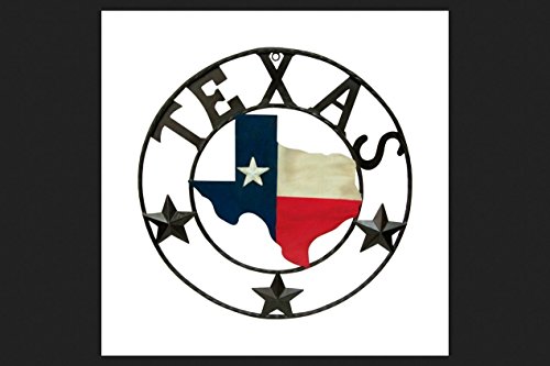 LL Home Map Circle Metal Texas Sign