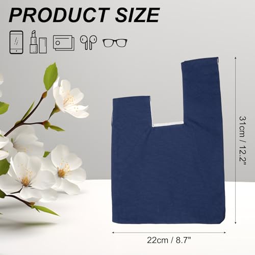 Bolso tipo clutch de algodón uxcell con nudo para muñeca, bolso de noche pequeño miniatura 4