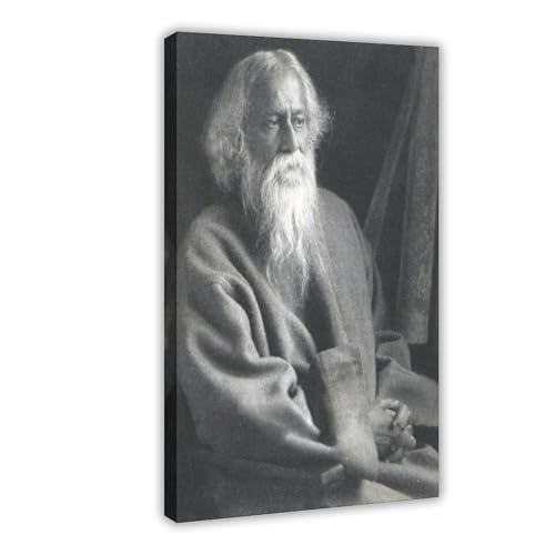 Impression sur toile Rabindranath Tagore, cadre déco bureau de 20x30 cm